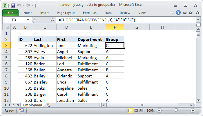 Assignment for excel
